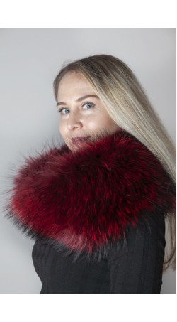 Bordeaux Finnraccoon fur neck warmer